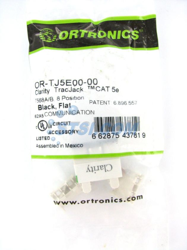 Ortronics OR TJ5E00 00 TracJack CAT5e Jack Black ~STSI 662875437819 