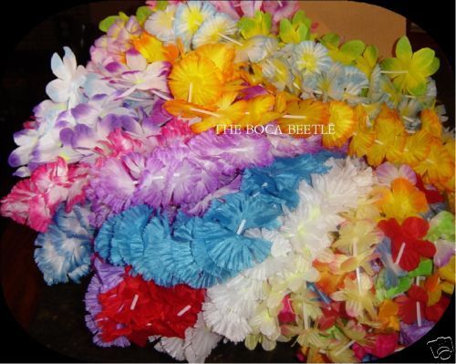 HAWAIIAN LEI ASSORTMENT STYLES PETALS SIZES (LOT OF 50)  