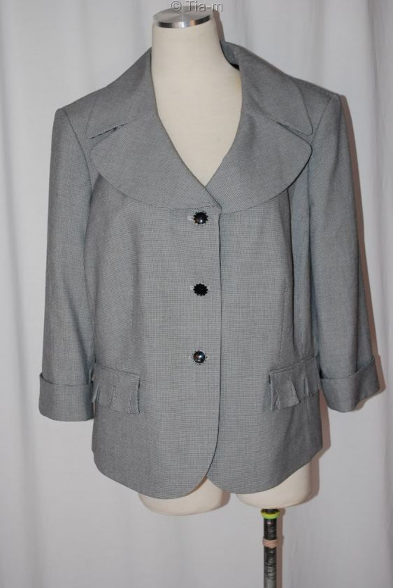 TAHARI ARTHUR S LEVINE GRAY DRESSY BLAZER WOMAN SZ 16W  