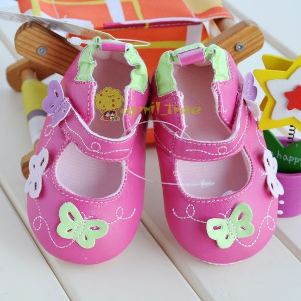 Pink Toddler Baby Girl shoes Mary Janes soft soled(E16E)10 15M  