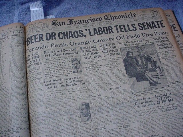   BOUND NEWSPAPER The SAN FRANCISCO CHRONICLE 1926 MUST SEE  