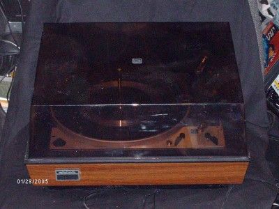   AUDIO 1225 TURNTABLE W DUSTCOVER FOR PARTS REPAIR SHURE M44E  