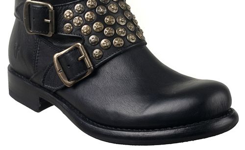 Frye Womens Boots Jenna Studded Short Black Leather 76795  