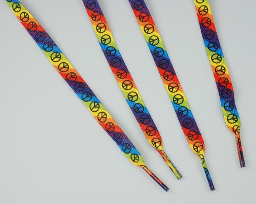 RAINBOW PEACE FASHION SHOELACES  