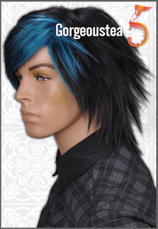 GW408 Black Cool Vogue Rock Style Short Mens Wig New  