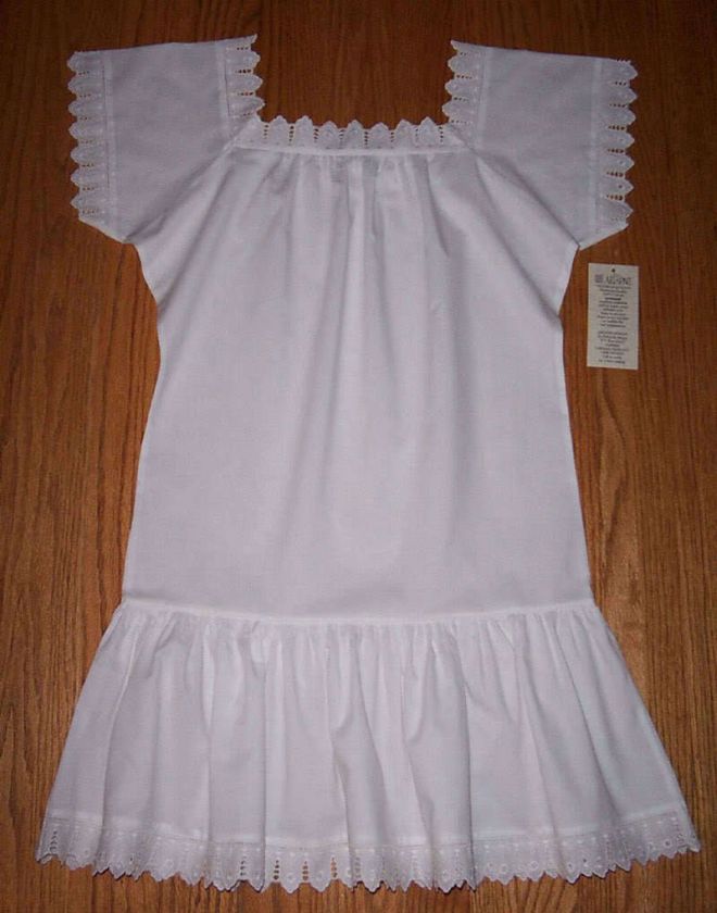 Victorian Portrait Girls Cotton Chemise Peasant Dress  