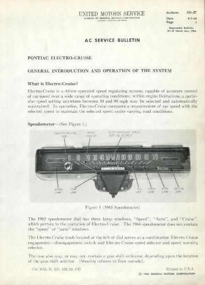 1964 1965 PONTIAC BONNEVILLE GTO CRUISE CONTROL REPAIR  