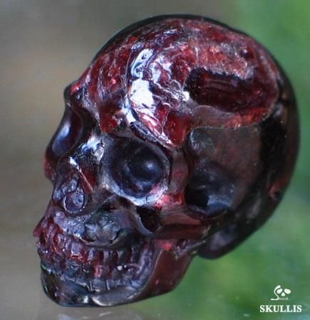 Garnet Carved Crystal Skull, Gemstone 1.1  