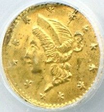 RARE 1853 CALIFORNIA FRACTIONAL GOLD BG 203 NGC UNC  