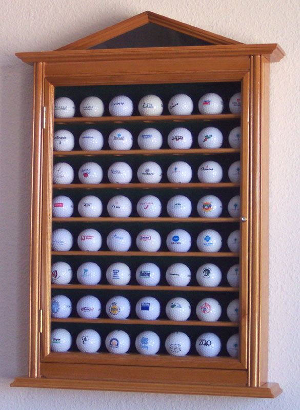 63 Golf Ball Designer Display Case Cabinet Door Rack  