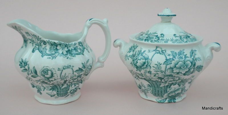 Vtg RIDGWAY CREAMER & SUGAR Bowl OLD ENGLISH BOUQUET  