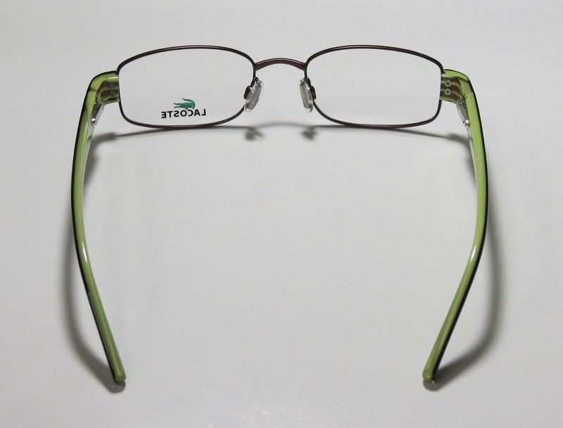 NEW LACOSTE 12237 49 18 135 DEMO LENS BROWN/GREEN EYEGLASS/GLASSES 