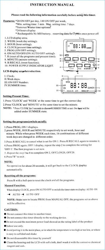 Energy Saving Programmable Timer Digital Plugs LCD 24hr  