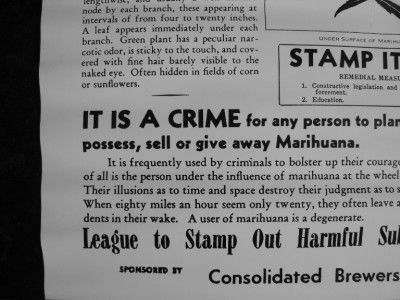   ~MARIJUANA~ASSASSIN of Youth MADD Stamp Out Dope Poster  