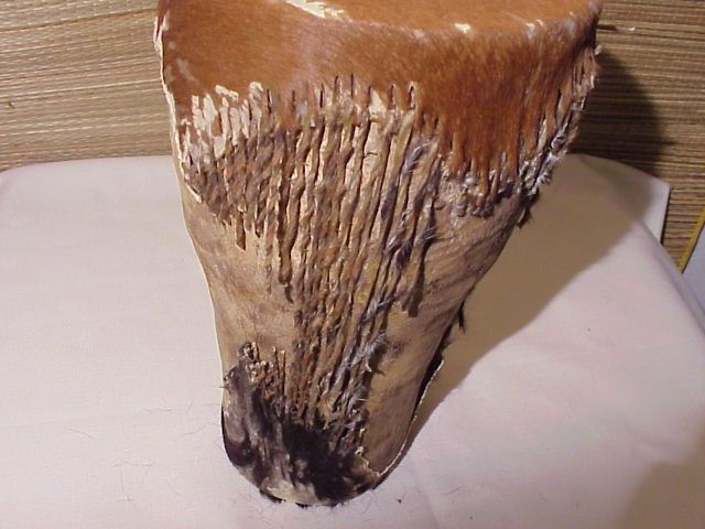 Early Vintage Tribal Drum Stretched Cow Hide & Wood  