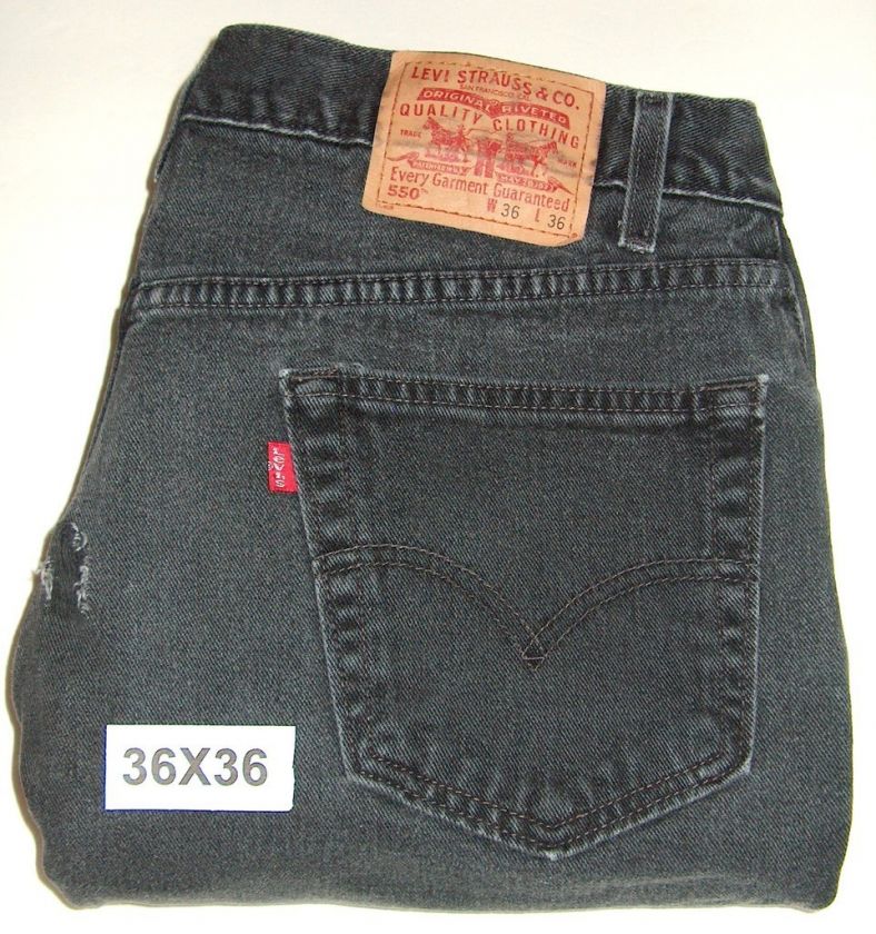 LEVIS 550 BLACK JEANS MENS CLOTHING SIZE 36W X 36L  