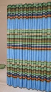 InStyle Baja Stripe Shower Curtain Blue/Orange Stripes  