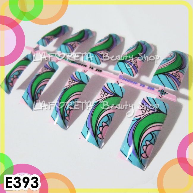 70 PCS AIRBRUSH ACRYLIC FRENCH FALSE NAIL ART TIPS E393  