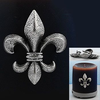 Antique Silver Fleur de Lis Candle Pin   