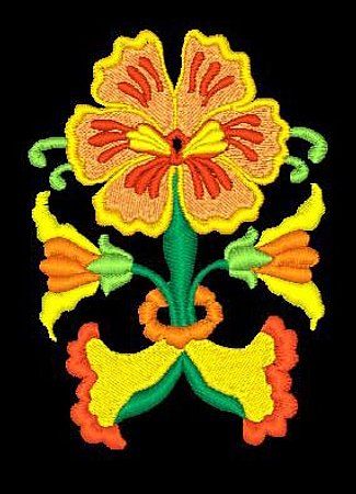 JACOBEAN FLOWERS  5 MACHINE EMBROIDERY DESIGNS (AzEB)  