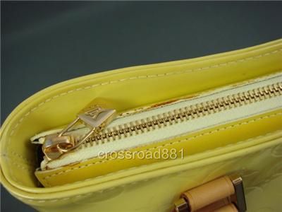 Auth LV. Lime Yellow Vernis Houston Excellent  