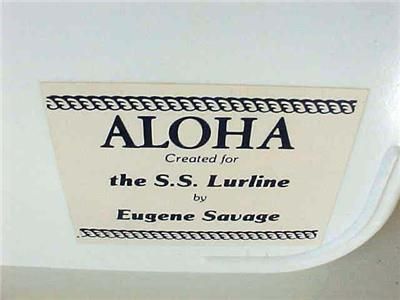 RARE 1940S SS LURLINE SHIP MENU & ALOHA TRAY PACIFIC COASTERS Eugene 