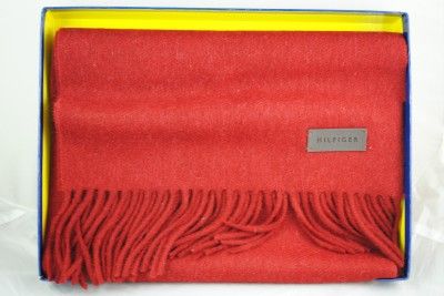 NWT MENS TOMMY HILFIGER 100% LAMBSWOOL SCARF MUFFLER REVERSIBLE IN 