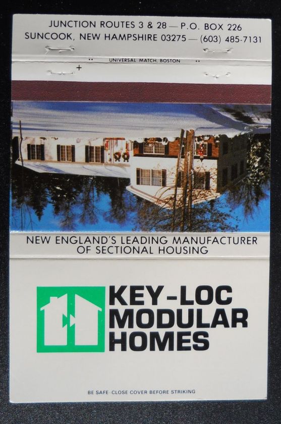 Key Loc Modular Homes Jct 3 & 28 Suncook NH Merrimack Matchbook 011412 