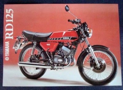 YAMAHA RD 125 MOTORCYCLE SALES BROCHURE 1978.  