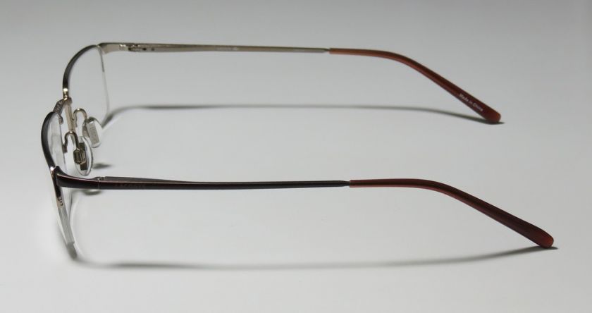 NEW LACOSTE 12031 51 20 140 LIGHT BROWN HALF RIMLESS EYEGLASSES 