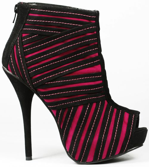   Fuchsia Gladiator Stiletto Ankle Bootie 7.5 us Styluxe Obsess  