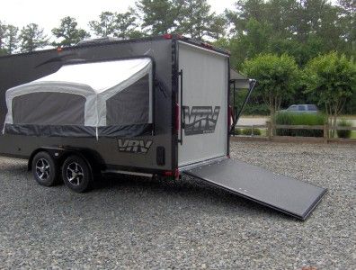 7x18 camper enclosed motorcycle cargo trailer toy hauler A/C work and 