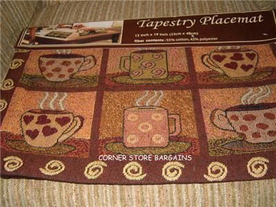 Expresso COFFEE MOCHA Placemats Set of 4 new  