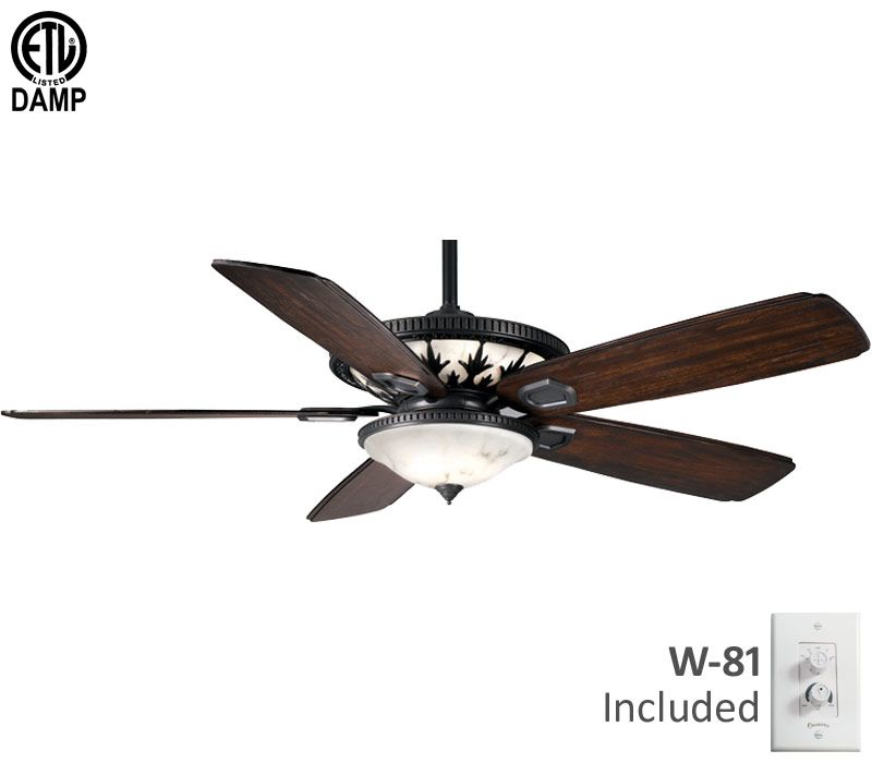 Casablanca 60 Continental Black Outdoor Ceiling Fan  