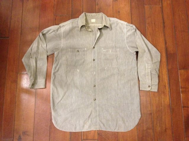   Penney BIG MAC Salt & Pepper Vintage Work Shirt Large  