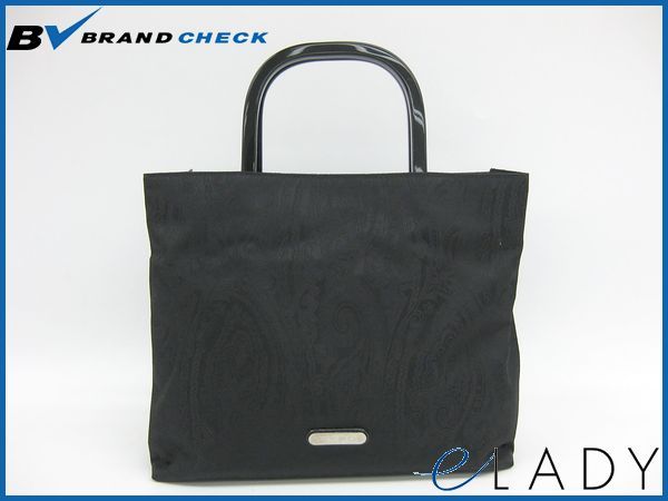 Auth ETRO Nylon Handbag Black  