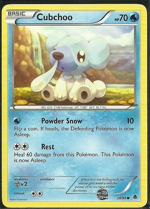 Pokemon Emerging Powers CUBCHOO Card # 28  