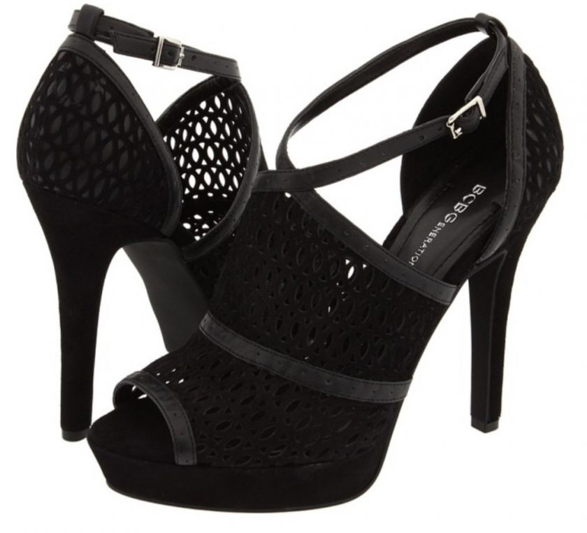 BCBG BCBGeneration ANJA Platform Peeptoe Heels Black  