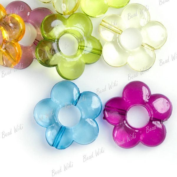 18 Mixed Flower Charm Spacer Acrylic Plastic Bead AR165  