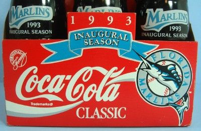 FLORIDA MARLINS 1993 Inaugural Season COCA COLA 6 PACK  