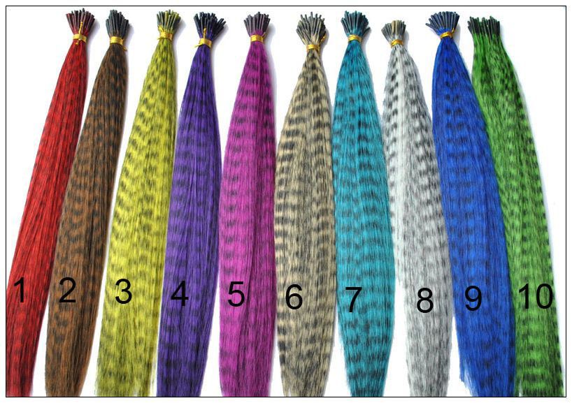 25/35/50 GRIZZLY Synthetic Feather Hair Extensions with Free Hair 