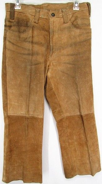   Vintage LEVIS JEANS 4 Pocket SUEDE LEATHER Bootcut MOTORCYCLE PANTS 30