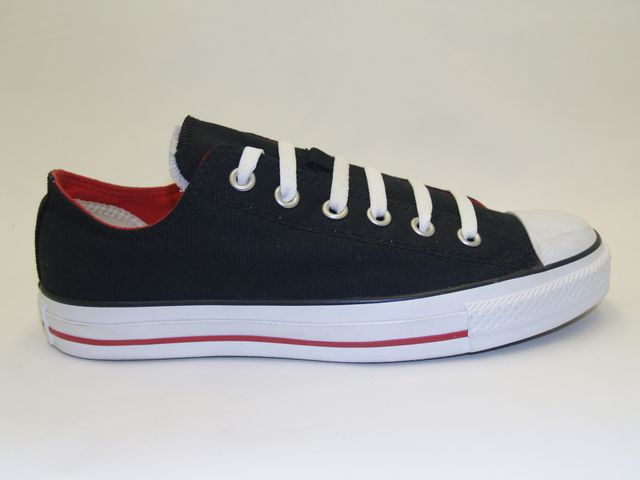 Converse Chuck Taylor Black/Red/Grey Double Tongue 3 11  