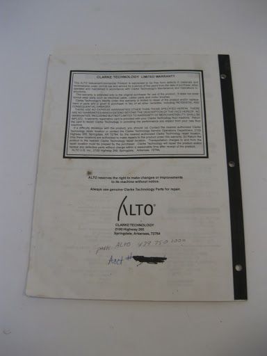 You are looking at an 41 page Alto Clarke Operators Manual for C2k 