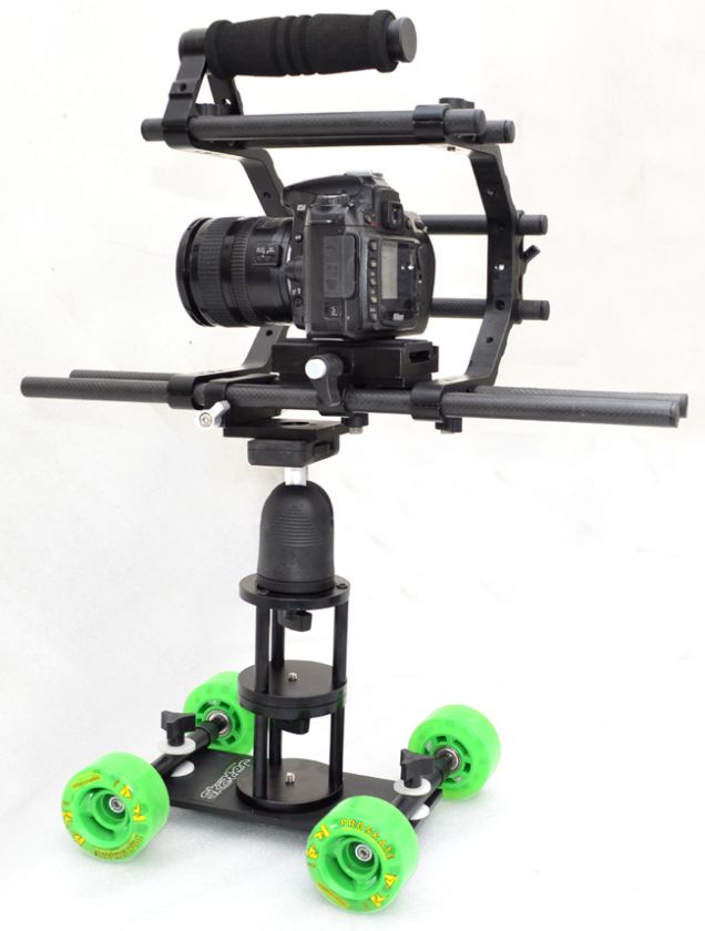 cage + Skater wheel mini dolly quick release for dslr video hv20 