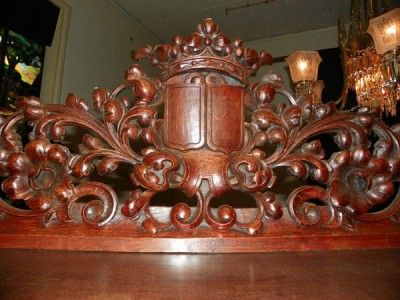   CARVED WINGED CHERUB WALNUT ANTIQUE DINING ROOM SIDEBOARD PL3  