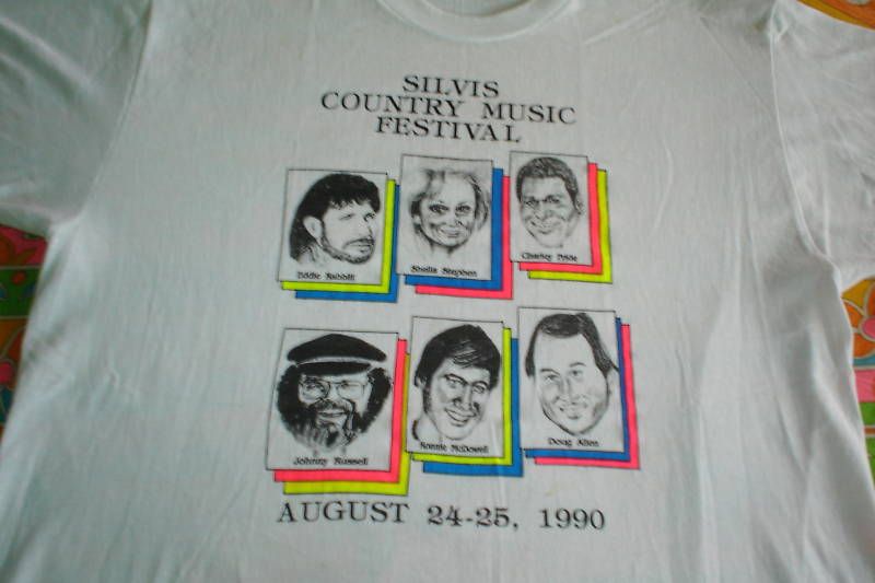 vintage COUNTRY CONCERT SHIRT 90 EDDIE RABBITT W MULLET  