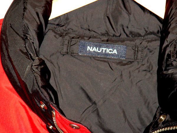 NEW Men Nautica Red Black Stripe Reversible Down NX3000 XL NWT Jacket 