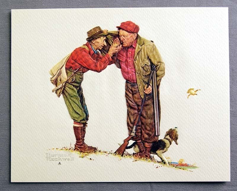 Vintage 1970s Norman Rockwell Old Sports Embossed Print Portfolio 243 