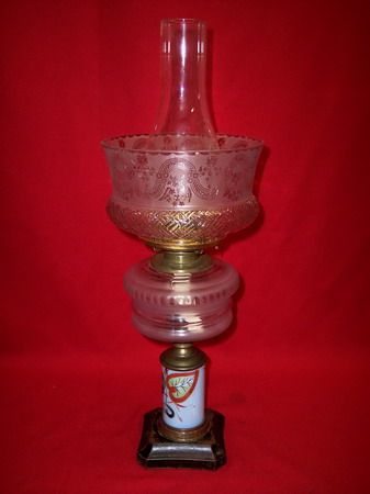 EARLY 1900’s COMPOSITE OIL/KEROSENE TABLE LAMP  